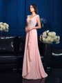 A-Line/Princess V-neck Sweep Train Chiffon Mother of the Bride Dresses With Beading