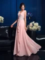 A-Line/Princess V-neck Sweep Train Chiffon Mother of the Bride Dresses With Beading