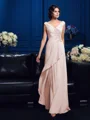 A-Line/Princess V-neck Sweep Train Chiffon Mother of the Bride Dresses With Beading