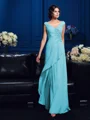 A-Line/Princess V-neck Sweep Train Chiffon Mother of the Bride Dresses With Beading