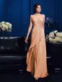A-Line/Princess V-neck Sweep Train Chiffon Mother of the Bride Dresses With Beading