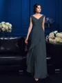 A-Line/Princess V-neck Sweep Train Chiffon Mother of the Bride Dresses With Beading
