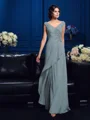 A-Line/Princess V-neck Sweep Train Chiffon Mother of the Bride Dresses With Beading