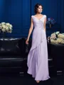 A-Line/Princess V-neck Sweep Train Chiffon Mother of the Bride Dresses With Beading