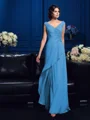 A-Line/Princess V-neck Sweep Train Chiffon Mother of the Bride Dresses With Beading