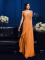 A-Line/Princess V-neck Sweep Train Chiffon Mother of the Bride Dresses With Beading