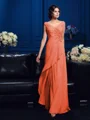 A-Line/Princess V-neck Sweep Train Chiffon Mother of the Bride Dresses With Beading