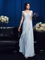 A-Line/Princess V-neck Sweep Train Chiffon Mother of the Bride Dresses With Beading