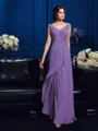 A-Line/Princess V-neck Sweep Train Chiffon Mother of the Bride Dresses With Beading