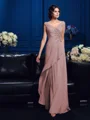 A-Line/Princess V-neck Sweep Train Chiffon Mother of the Bride Dresses With Beading
