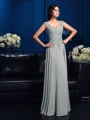 A-Line/Princess V-neck Floor-Length Chiffon Mother of the Bride Dresses With Beading