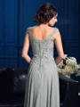 A-Line/Princess V-neck Floor-Length Chiffon Mother of the Bride Dresses With Beading
