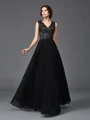 A-Line/Princess V-neck Floor-Length Chiffon Mother of the Bride Dresses With Lace