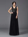 A-Line/Princess V-neck Floor-Length Chiffon Mother of the Bride Dresses With Lace