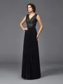 A-Line/Princess V-neck Floor-Length Chiffon Mother of the Bride Dresses With Lace