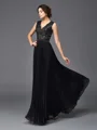 A-Line/Princess V-neck Floor-Length Chiffon Mother of the Bride Dresses With Lace