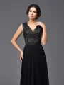 A-Line/Princess V-neck Floor-Length Chiffon Mother of the Bride Dresses With Lace