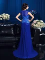 A-Line/Princess V-neck Sweep Train Chiffon Mother of the Bride Dresses With Appliques Lace