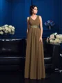 A-Line/Princess V-neck Floor-Length Chiffon Mother of the Bride Dresses With Pleats