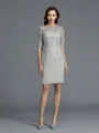Sheath/Column Scoop Short/Mini Chiffon Mother of the Bride Dresses