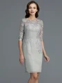 Sheath/Column Scoop Short/Mini Chiffon Mother of the Bride Dresses