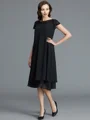 A-Line/Princess Scoop Knee-Length Chiffon Mother of the Bride Dresses