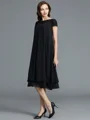 A-Line/Princess Scoop Knee-Length Chiffon Mother of the Bride Dresses