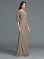 A-Line/Princess Scoop Floor-Length Chiffon Mother of the Bride Dresses With Appliques Lace