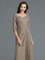 A-Line/Princess Scoop Floor-Length Chiffon Mother of the Bride Dresses With Appliques Lace