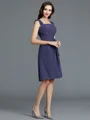 Sheath/Column Straps Knee-Length Chiffon Mother of the Bride Dresses