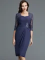 Sheath/Column Sweetheart Knee-Length Chiffon Mother of the Bride Dresses