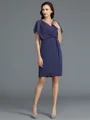 Sheath/Column V-neck Knee-Length Chiffon Mother of the Bride Dresses