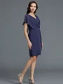 Sheath/Column V-neck Knee-Length Chiffon Mother of the Bride Dresses