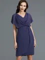 Sheath/Column V-neck Knee-Length Chiffon Mother of the Bride Dresses