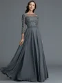 A-Line/Princess Bateau Floor-Length Chiffon Mother of the Bride Dresses