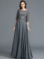 A-Line/Princess Scoop Floor-Length Chiffon Mother of the Bride Dresses