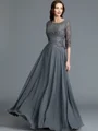 A-Line/Princess Scoop Floor-Length Chiffon Mother of the Bride Dresses