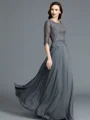 A-Line/Princess Scoop Floor-Length Chiffon Mother of the Bride Dresses