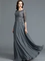 A-Line/Princess Scoop Floor-Length Chiffon Mother of the Bride Dresses