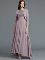 A-Line/Princess Scoop Asymmetrical Chiffon Mother of the Bride Dresses