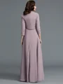 A-Line/Princess Scoop Asymmetrical Chiffon Mother of the Bride Dresses