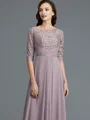 A-Line/Princess Scoop Asymmetrical Chiffon Mother of the Bride Dresses