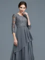 A-Line/Princess V-neck Floor-Length Chiffon Mother of the Bride Dresses With Ruffles