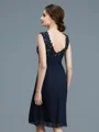 Sheath/Column V-neck Knee-Length Chiffon Mother of the Bride Dresses With Ruffles
