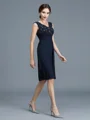 Sheath/Column V-neck Knee-Length Chiffon Mother of the Bride Dresses With Ruffles