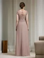 A-Line/Princess Scoop Floor-Length Chiffon Mother of the Bride Dresses With Appliques Lace