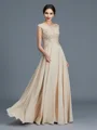 A-Line/Princess Scoop Floor-Length Chiffon Mother of the Bride Dresses With Ruffles