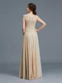 A-Line/Princess Scoop Floor-Length Chiffon Mother of the Bride Dresses With Ruffles