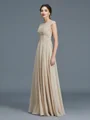 A-Line/Princess Scoop Floor-Length Chiffon Mother of the Bride Dresses With Ruffles