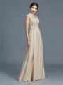 A-Line/Princess Scoop Floor-Length Chiffon Mother of the Bride Dresses With Ruffles